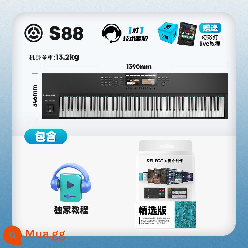 NI KOMPLETE M32 S61MK2 Bộ điều khiển bàn phím MIDI thông minh 88 phím cho người mới bắt đầu sản xuất - Giảm giá cổ điển tiêu chuẩn S88 MK2 [thiết bị ngoại vi giới hạn + hướng dẫn tiếng Trung + hỗ trợ kỹ thuật + tài nguyên lớn]