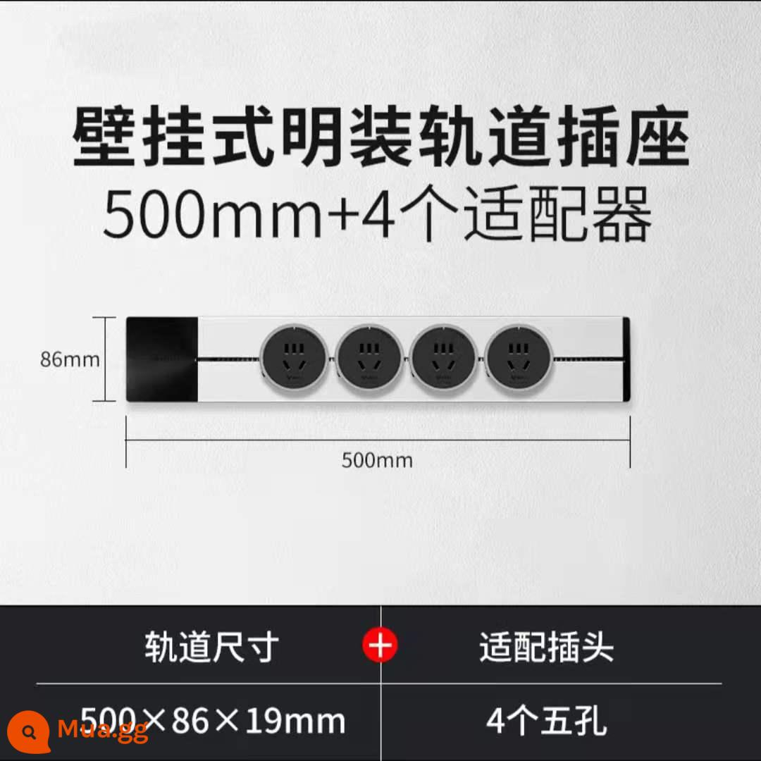 Bò Treo Tường Theo Dõi Ổ Cắm Điện Rời Gia Đình Nhà Bếp Đa Năng Không Dây Công Tắc Cắm Chính Thức Xác Thực - Bề mặt bạc 50cm gắn 4 bề mặt năm lỗ gắn