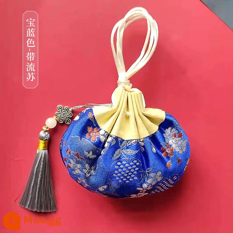 Gói lễ hội thuyền rồng Gói ví Hanfu phong cách Trung Quốc trang trí túi rỗng phong cách cổ xưa dây dài di động in gói đuổi muỗi - Tang Yun Sapphire Blue (Tua) K-10