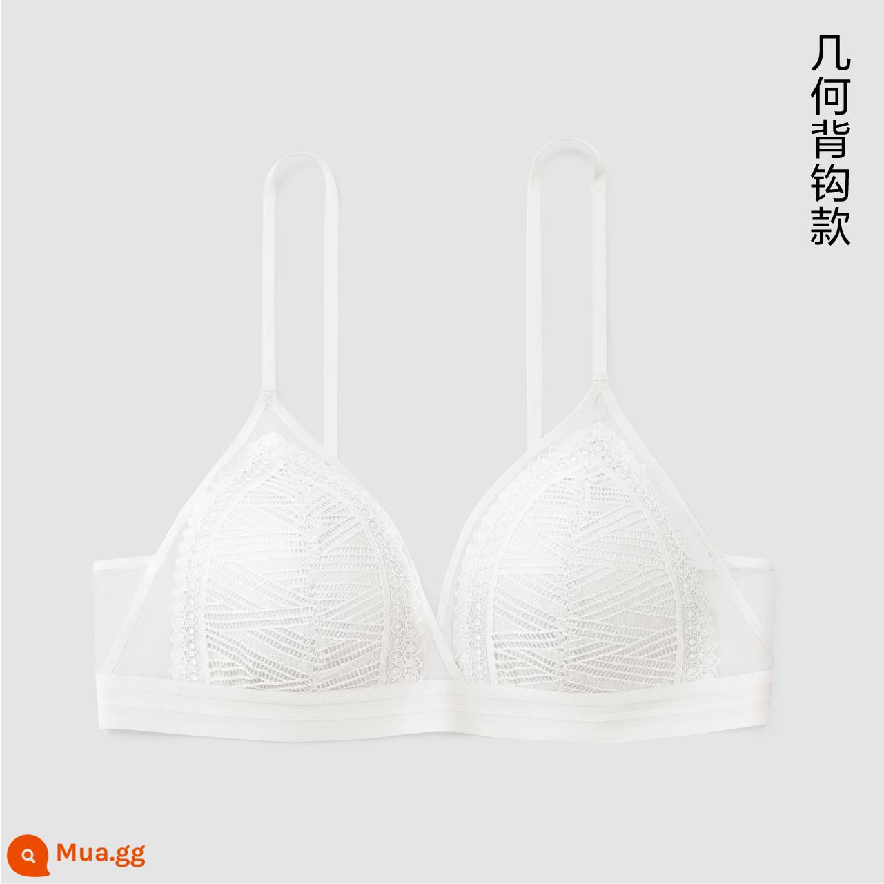 Bananai 303A liền mảnh lưng đẹp quần lót nữ mỏng phần ren áo ngực sexy Pháp tam giác cúp ngực to khoe áo ngực nhỏ - Móc lưng nhỏ hình học màu trắng