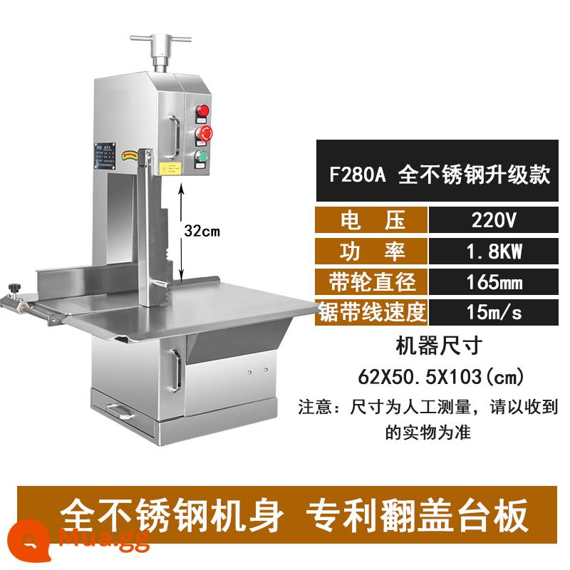 Máy cưa xương thương mại máy cắt xương tự động gia dụng chân giò heo thịt đông lạnh cắt theo xương bít tết hiện vật lớn nhỏ - Model nâng cấp toàn bộ bằng thép không gỉ F280A