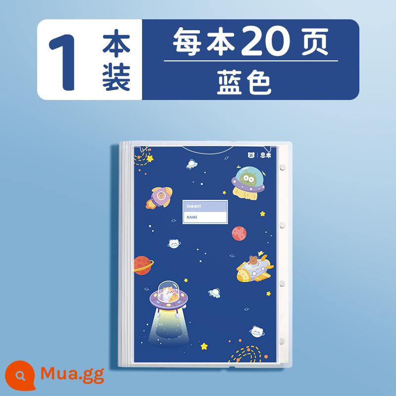 Túi đựng giấy kiểm tra A3 thư mục đựng giấy kiểm tra trong suốt chèn kẹp nhiều lớp sổ thông tin giấy kiểm tra cho học sinh tiểu học với học sinh trung học cơ sở phân loại chủ đề dung lượng lớn hiện vật dễ thương - 1 sổ xanh 20 trang/cuốn