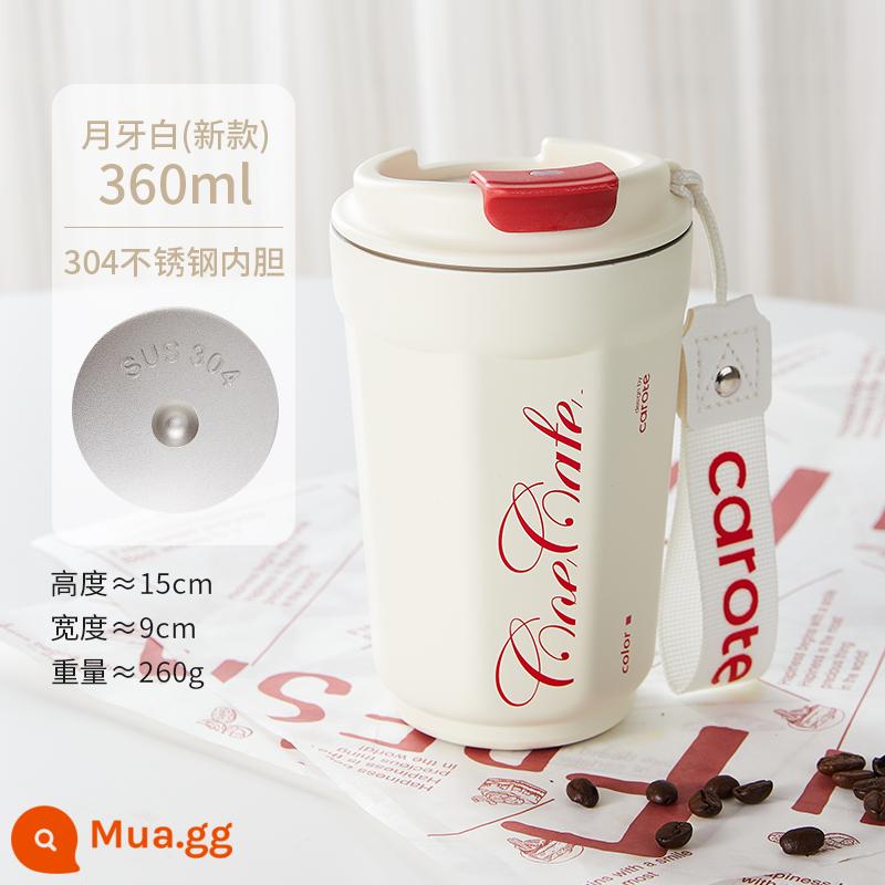 [Mười tỷ phụ trợ Zhenxuan] Corolt ​​Coffee Cup 316 Thép không gỉ Cúp cách nhiệt Cúp các cô gái đi kèm Cup Cup Nước nam - Mẫu mới-Trắng lưỡi liềm 360ml [lớp lót bằng thép không gỉ 304]