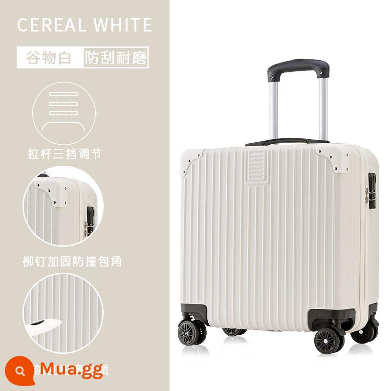 Vali nhỏ vali xe đẩy của phụ nữ hộp mã lên máy bay 18 inch 20 inch vali da mới màu đỏ có giá trị cao - Màu trắng nhạt/phong cách cổ điển