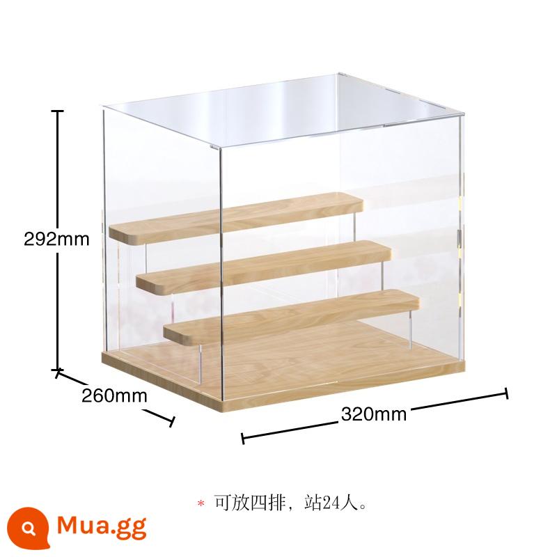 Acrylic Mù Hộp Bảo Quản Đỡ Bong Bóng Mart Popmart Bước Bụi Molly Mô Hình Hộp Trưng Bày - [Kích thước lớn] 3 dãy cầu thang và 4 tầng