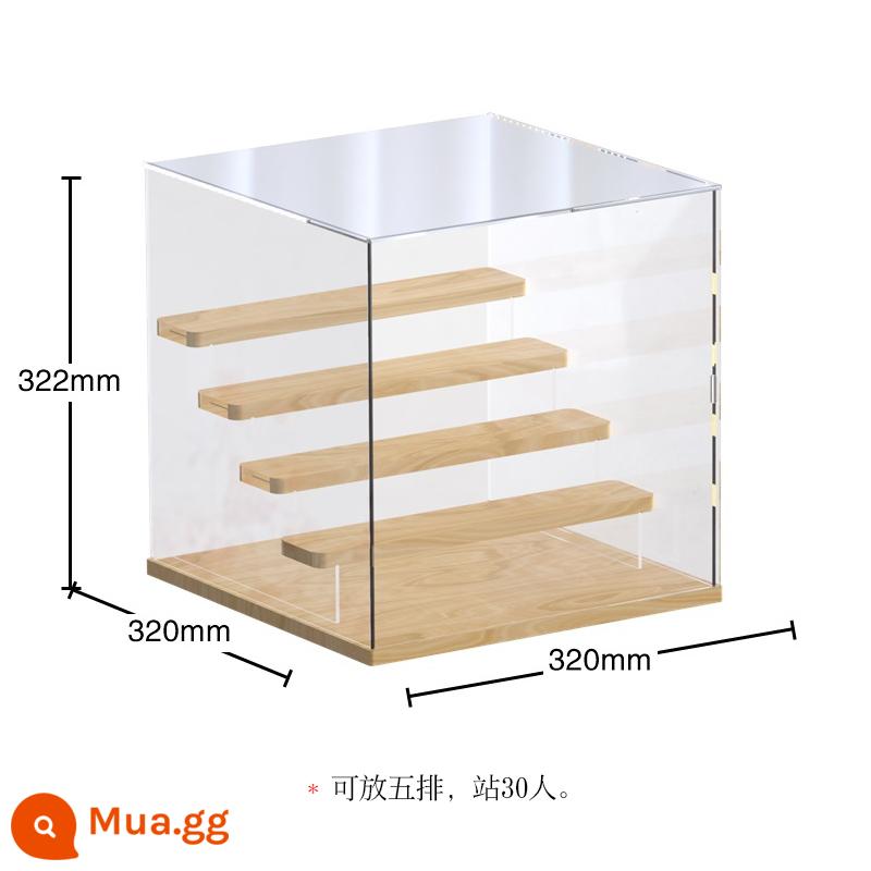 Acrylic Mù Hộp Bảo Quản Đỡ Bong Bóng Mart Popmart Bước Bụi Molly Mô Hình Hộp Trưng Bày - [Kích thước lớn] 4 dãy cầu thang, 5 tầng