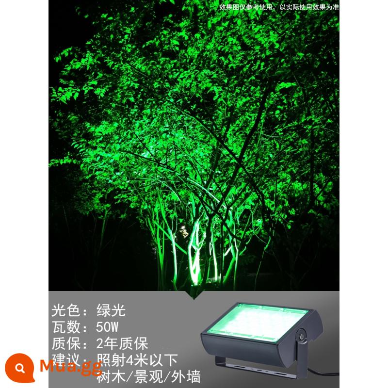 Đèn cây, đèn cảnh quan, đèn định vị, đèn chiếu sáng cảnh quan ngoài trời 200W, đèn led cây, đèn cây dưới gốc cây - Đèn xanh 50W "nên chiếu sáng trong phạm vi 8 mét"