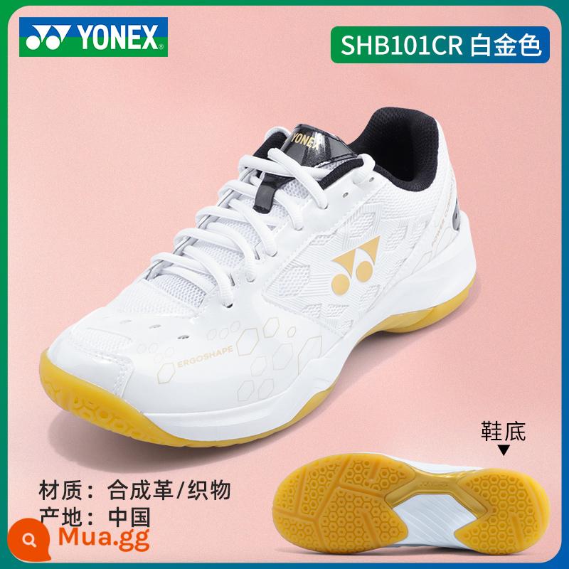 2022 mới YONEX giày cầu lông Yonex nữ siêu nhẹ thoáng khí giày luyện tập bóng chuyền yy chuyên nghiệp - Bạch kim SHB101CR