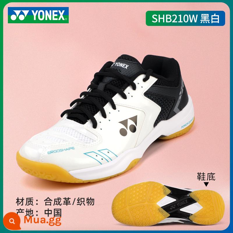 2022 mới YONEX giày cầu lông Yonex nữ siêu nhẹ thoáng khí giày luyện tập bóng chuyền yy chuyên nghiệp - Phiên bản rộng màu đen/trắng SHB210WCR