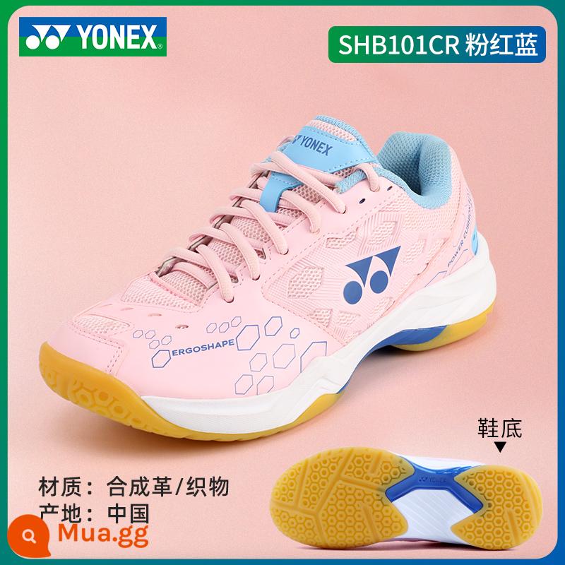 2022 mới YONEX giày cầu lông Yonex nữ siêu nhẹ thoáng khí giày luyện tập bóng chuyền yy chuyên nghiệp - Bán chạy SHB101CR Hồng/Xanh