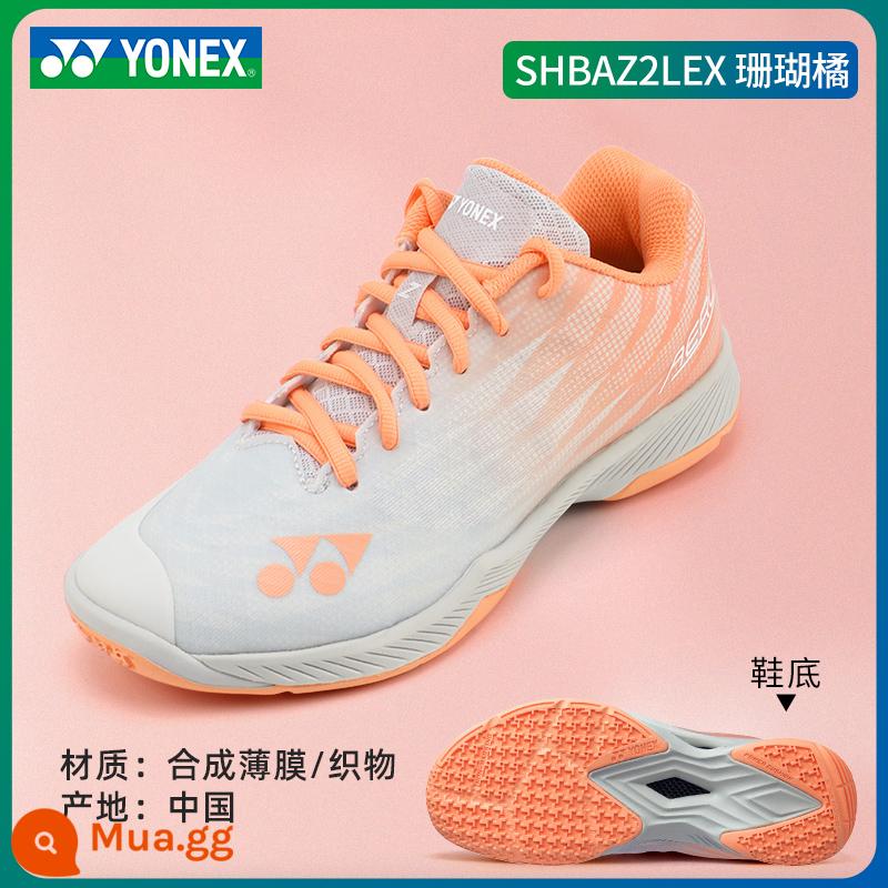 2022 mới YONEX giày cầu lông Yonex nữ siêu nhẹ thoáng khí giày luyện tập bóng chuyền yy chuyên nghiệp - Màu cam san hô SHBAZ2LEX Siêu nhẹ thế hệ thứ 5 Chuyên nghiệp