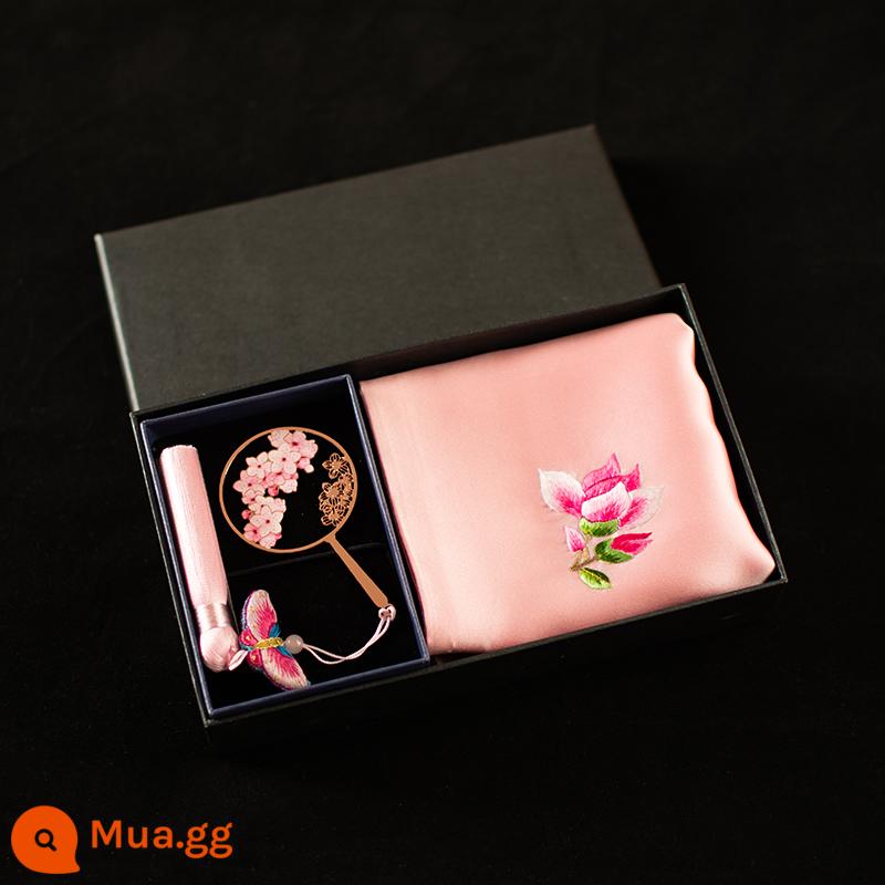 Tay thêu bằng lụa thực sự Handmade Suxiu Mulberry Silk Takekerchief Bronze Script Set Phong cách Trung Quốc Quà tặng văn học và nghệ thuật - kiểu 13