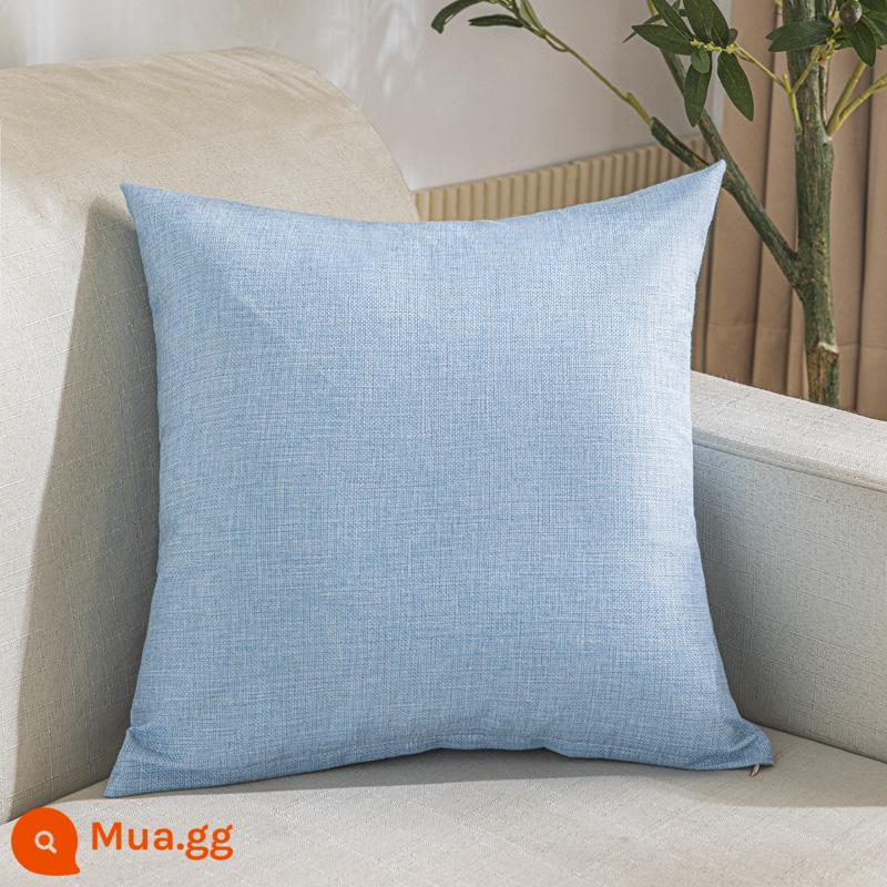 Nguyên chất vải lanh màu dày gối thanh lịch nhà sofa phòng khách 50 tựa lưng ô tô văn phòng eo vuông đệm - Màu xanh lanh đặc