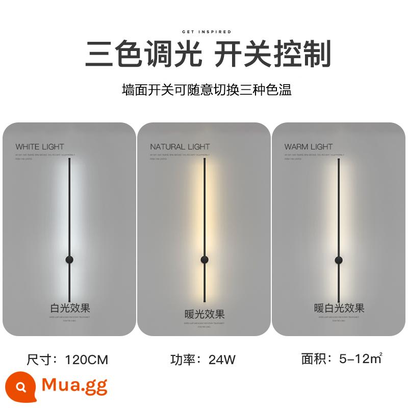 Đèn Tường LED Tối Giản Sáng Tạo Phòng Khách Nền Đèn Tường Phòng Ngủ Hiện Đại Đơn Giản Đèn Đèn Ngủ Cầu Thang Lối Vào Đèn - 120CM-ánh sáng ba tông màu-khung màu đen