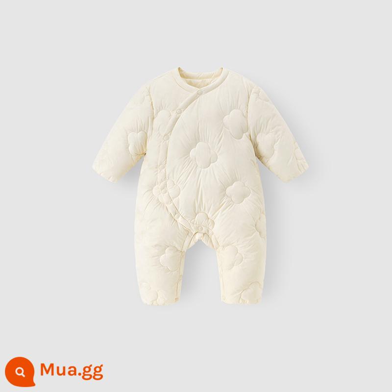 Guiqi Gấu Bé Nhẹ Xuống Jumpsuit Mùa Đông Ba Chống Ấm Áp Vịt Trắng Xuống Cho Bé Đi Chơi Quần Áo Mùa Đông - Mặt trắng sữa mở