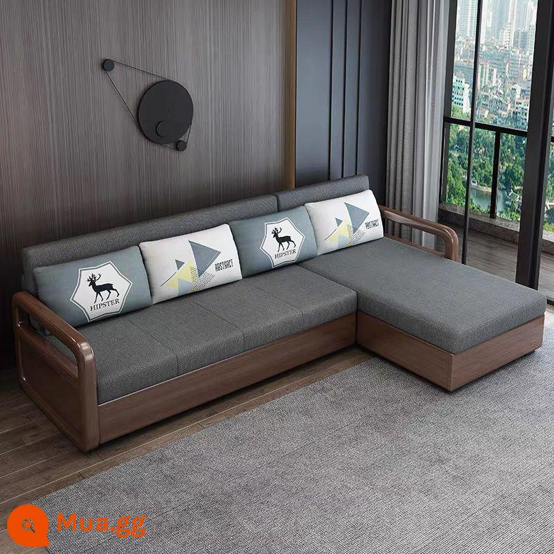 Gỗ Chắc Chắn Sofa Giường Đa Năng Gấp Gọn Căn Hộ Nhỏ Phòng Khách Đôi Lưới Đỏ Phong Cách Lưu Trữ Bắc Âu Đôi Sofa Giường - Loại bọt biển 1,2m + miếng bọt biển hoàng gia 0,6m