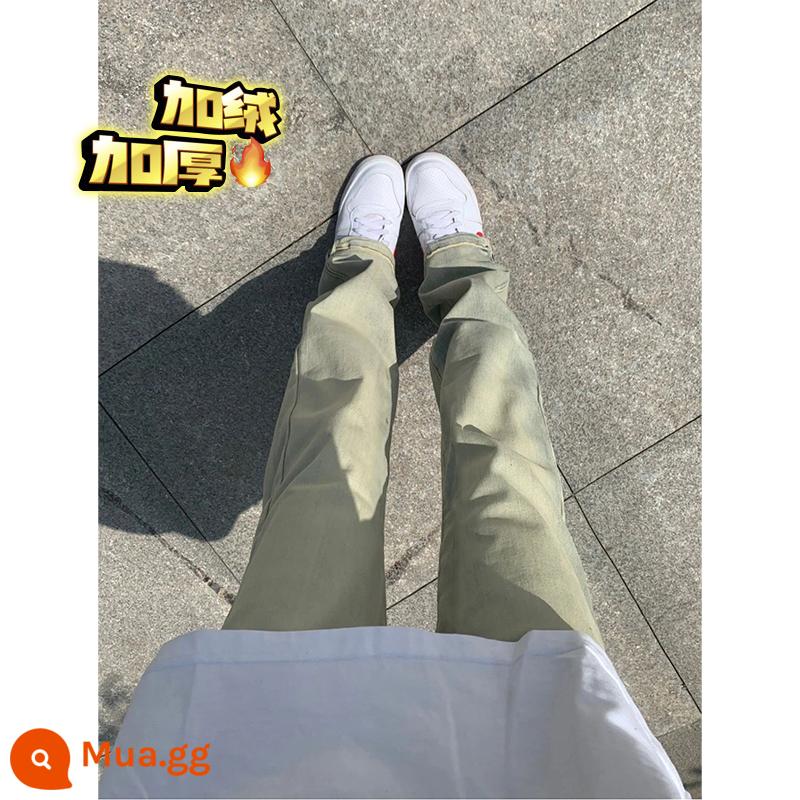 Cleanfi thông quần nam cao cấp Mỹ đường phố đen co giãn quần jean ôm xuân thu ootd mặc thẳng quần - Màu bùn vàng [đàn hồi cộng với nhung]