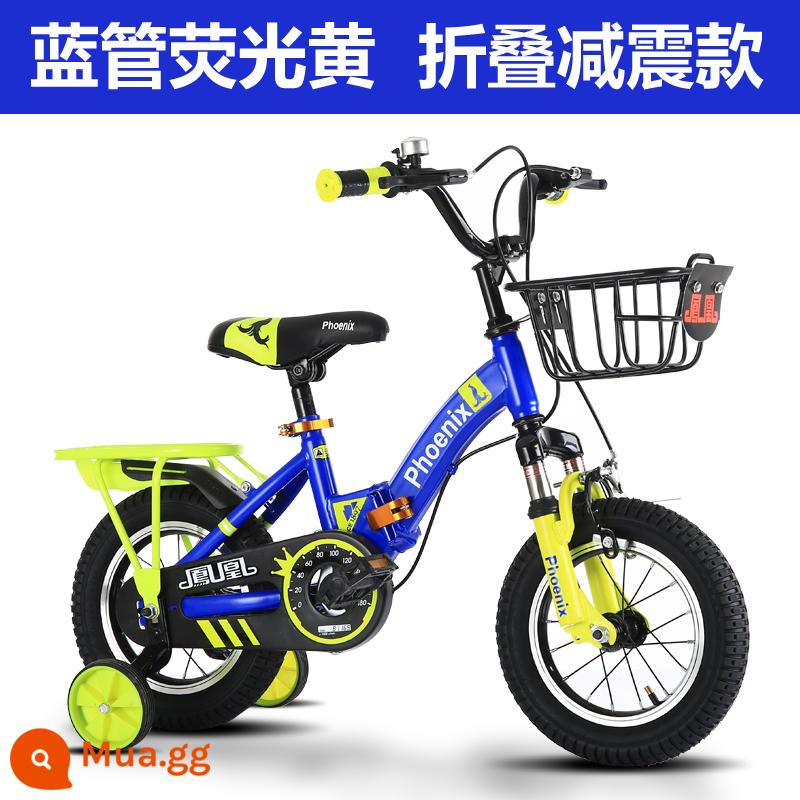 Phoenix Children Xe đạp BOYS 2-3-4-6-7-8-8 - Hấp thụ sốc gấp màu vàng ống huỳnh quang màu xanh