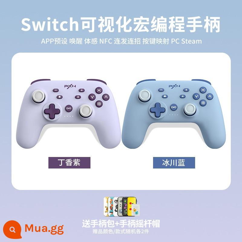 Laishida P50 Nintendo Switch Xử lý trò chơi NSPRO Chuyển động ban đầu của phong trào ban đầu của Sản xuất không dây Somatosensory Somatosensory Malio không dây Somatosensory Malio - [Ưu Đãi Đặc Biệt] Xanh Glacier + Tím Hoa Cà