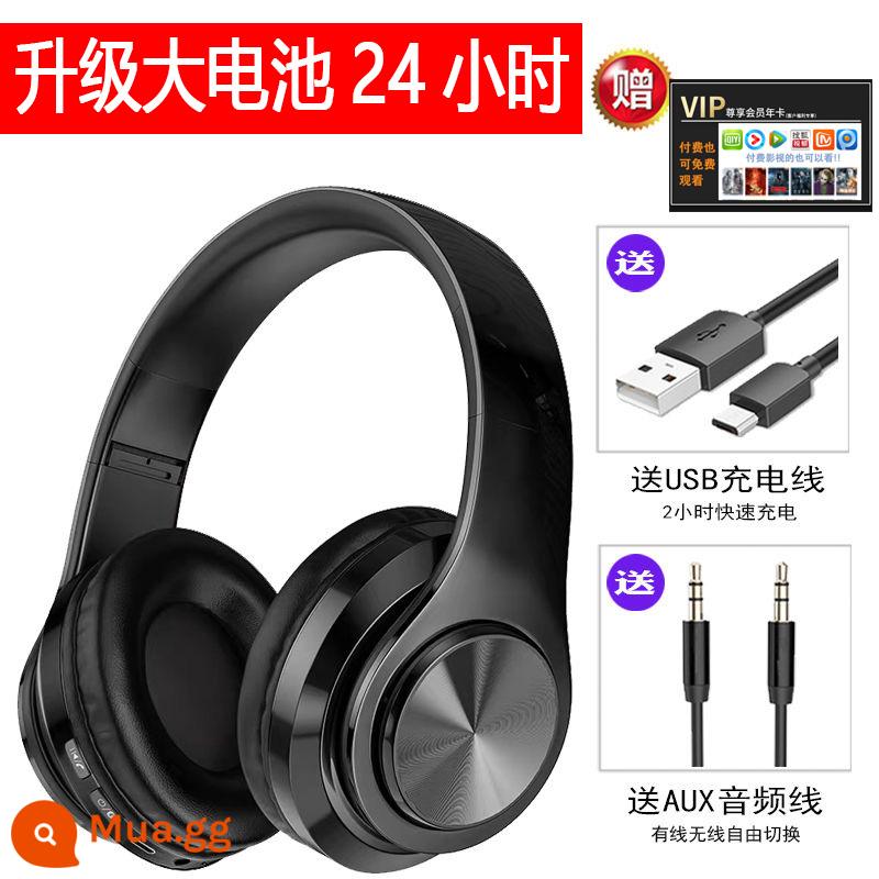 Thời lượng pin dài phát sáng tai nghe bluetooth không dây gắn trên đầu máy tính di động tai nghe đa năng loa siêu trầm trò chơi âm nhạc - Flagship FF màu đen (thời lượng pin khoảng 24 giờ)