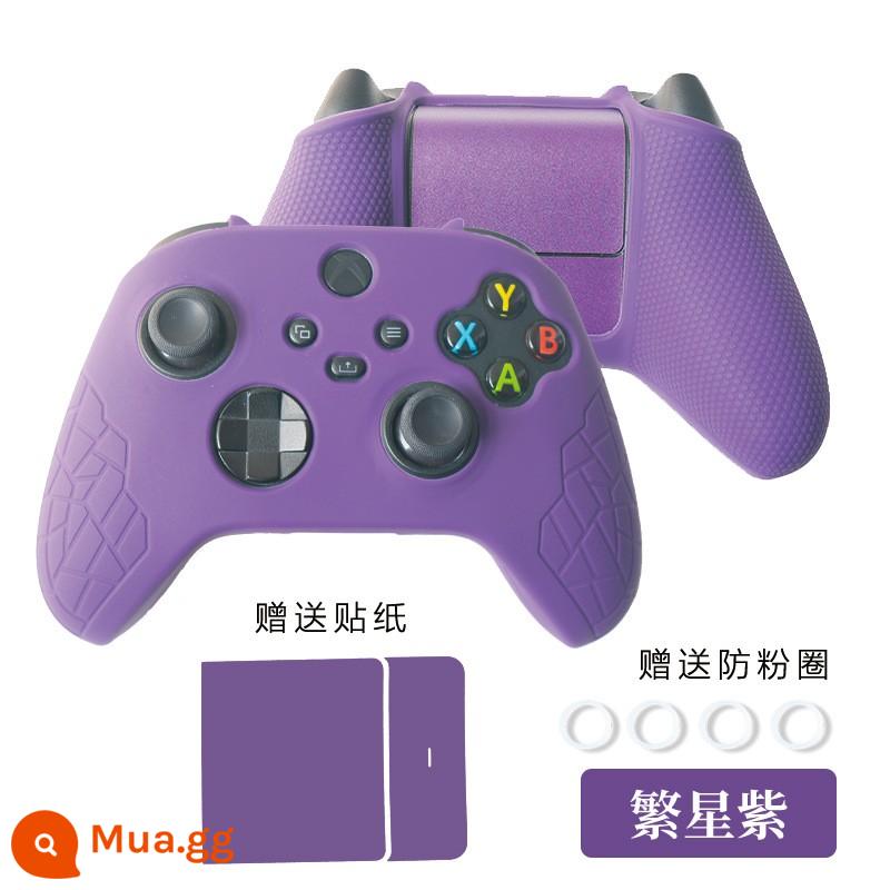 Ajitomo Mới Xbox Series X/S Tay Cầm Bảo Vệ Vỏ Silicon Pha Lê Vỏ Bảo Vệ Bộ Điều Khiển Túi Bảo Quản - Vỏ silicone tay cầm Aji xbox series - Tím đầy sao