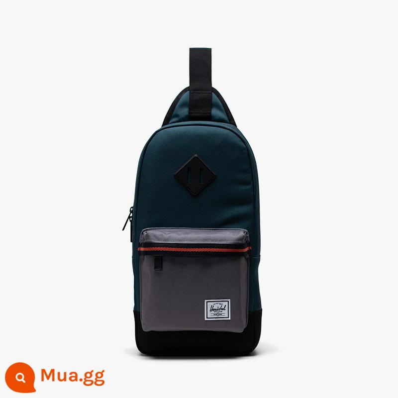 Herschel Hexing Heritage Túi Đeo Vai Thể Thao Nam Đi Xe Đạp Túi Túi Điện Thoại Di Động Túi Ngực - Xanh rừng đậm/đen cổ điển/xám đá/đỏ tiêu