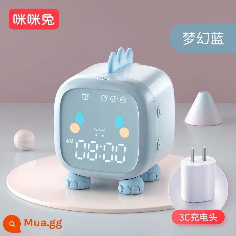 Mimi Rabbit 2022 Đồng hồ báo thức mới Học sinh Chuyên về Thức dậy Trẻ em, Cậu bé gái dễ thương Đồng hồ báo thức thông minh Thỏ thông minh - Khủng long nhỏ màu xanh tưởng tượng