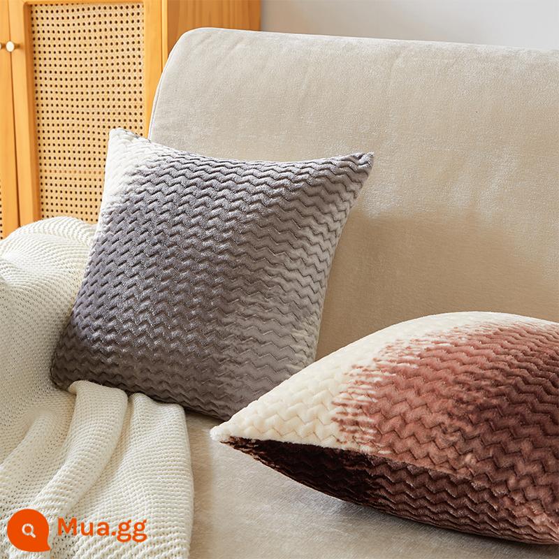 Mèo cảm giác gối mùa thu đông sang trọng kem ins sofa phòng khách eo gối đầu giường cotton áo gối đầu giường gối đệm - Gối màu xám Pingyao