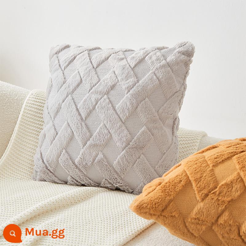 Mèo cảm giác gối mùa thu đông sang trọng kem ins sofa phòng khách eo gối đầu giường cotton áo gối đầu giường gối đệm - Gối màu xám nhạt Munich