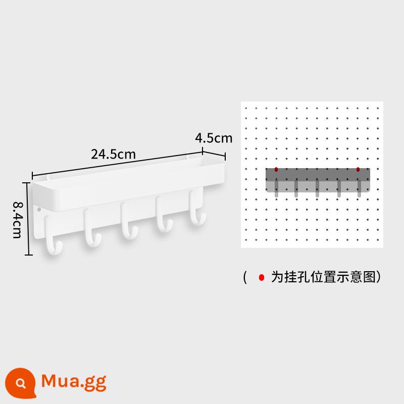 Bảng đục lỗ để bàn nhà bàn học để bàn ký túc xá dọc lưu trữ phân vùng kệ bàn phụ kiện không đục lỗ - Sữa Trắng [Giá đựng 5 móc]