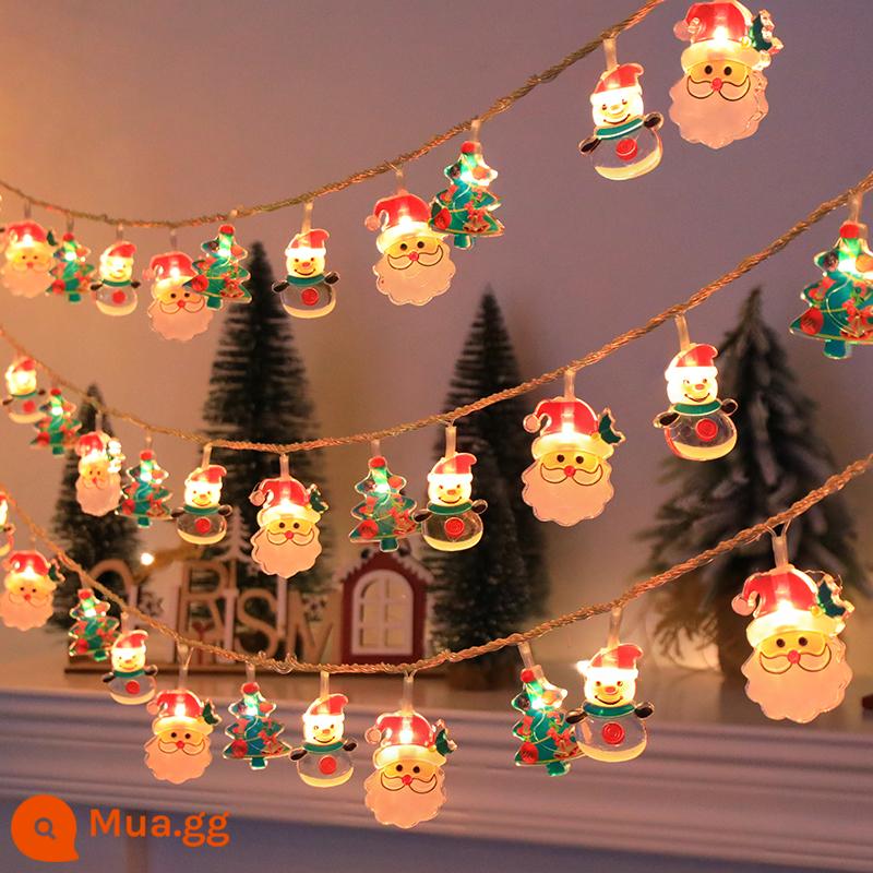 Đèn lồng Giáng sinh, người tuyết, ông già, đồ trang trí cây thông Noel, đèn ngôi sao, đèn trang trí, bố trí cảnh cửa sổ cửa hàng - Bộ ba mảnh sơn màu [người tuyết + cây thông Noel + ông già Noel]