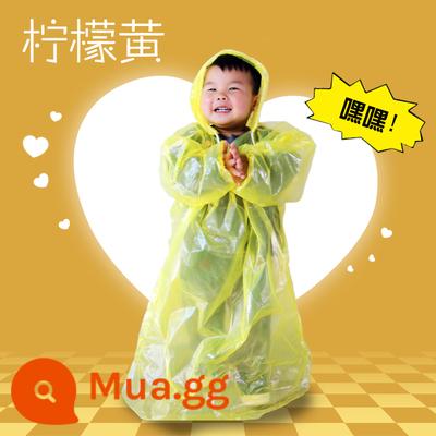 Dày dùng một lần áo mưa cho phụ nữ trưởng thành đi bộ đường dài poncho di động trong suốt áo đi bè nam 2 ngoài trời đa năng - Áo thun trẻ em dày màu vàng 45g Áo thun trẻ em