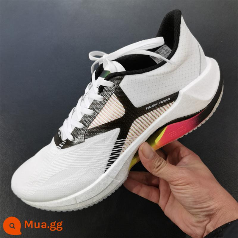 Giày thể thao Li Ning nam 2023 giày chạy bộ siêu nhẹ thế hệ thứ 20 siêu nhẹ bằng lụa có độ đàn hồi cao - ARBT001-4 trắng/đen tiêu chuẩn