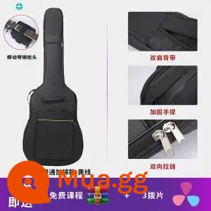 Đàn Guitar Túi 36 38 39 41 40 Inch Đa Năng Đàn Guitar Túi Dày Đàn Guitar Gỗ Túi Cao Cấp Chống Nước Dân Gian Ba ​​Lô - Mẫu cotton thông thường 40/41 inch - dây màu vàng + 123 dây + gối đàn piano + 3 phím đàn