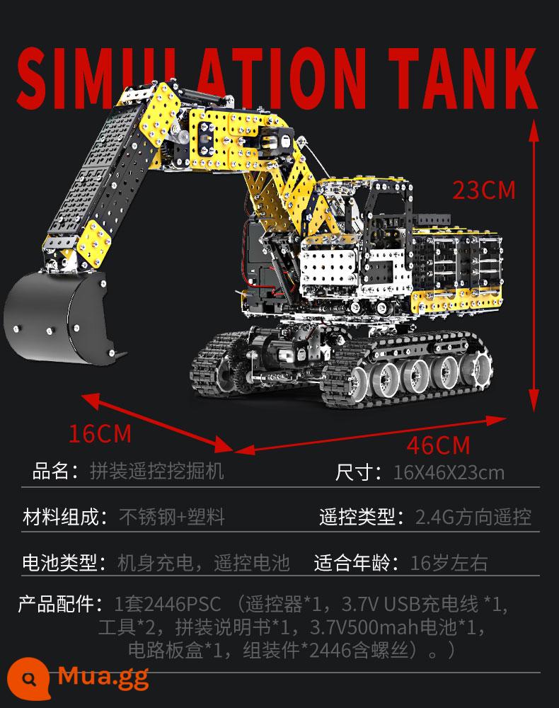 Độ Khó Lắp Ráp Cơ Khí Nhóm Khối Xây Dựng Mô Hình Kim Loại Độ Chính Xác Lắp Ráp Điện Ba Chiều Điều Khiển Từ Xa Đồ Chơi Xếp Hình Hướng Dẫn Sử Dụng - Lắp ráp mô hình máy xúc điện điều khiển từ xa có thể sạc lại