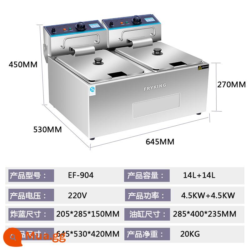 Nồi chiên điện một xi-lanh FRYKING Caizhi, nồi chiên / hamburger điện đặc biệt - Nồi chiên điện đôi xi lanh Caizhi EF-904