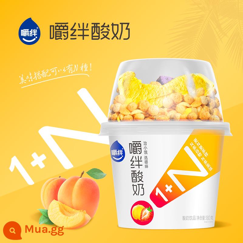 Nhai sữa chua Mô hình nổ rung động dụng ăn sữa chua bột yogurt Bữa ăn lớn thay thế phụ nữ mang thai hộp đầy đủ hộp sữa chua - [210g*12 cốc]Dâu 6+Đào vàng 6★Giảm giá trong thời gian có hạn