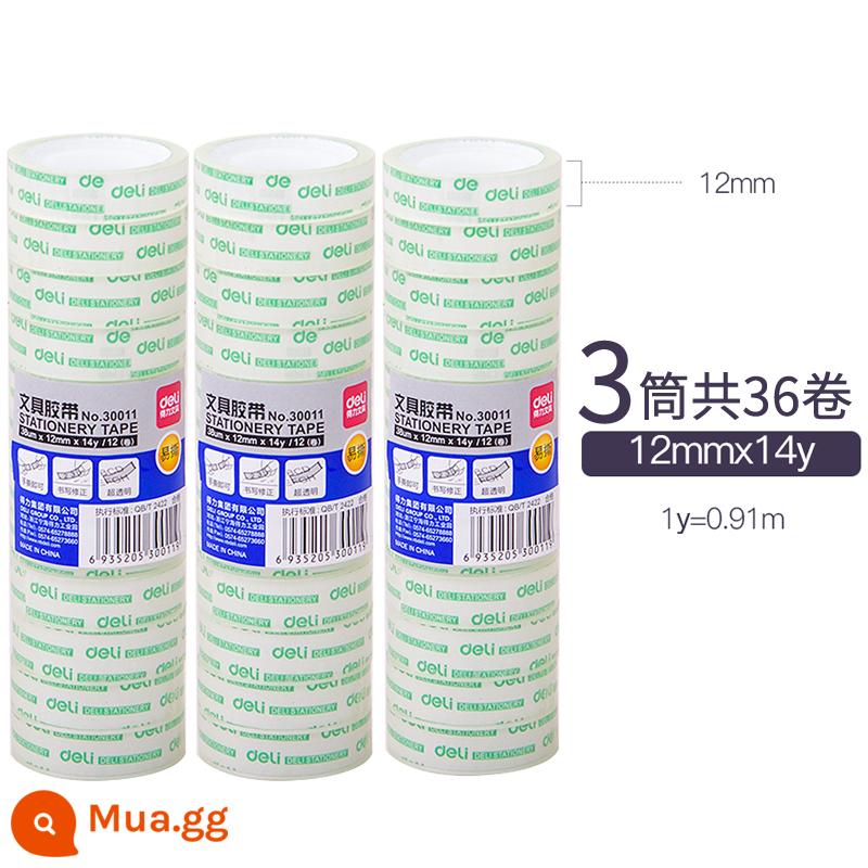 Mạnh mẽ văn phòng phẩm băng keo trong suốt băng dính nhỏ 1.2cm tay học sinh rách giấy dính 1.8cm mạnh dải băng dính hẹp bán buôn - 12mm*14y-36 cuộn-30011