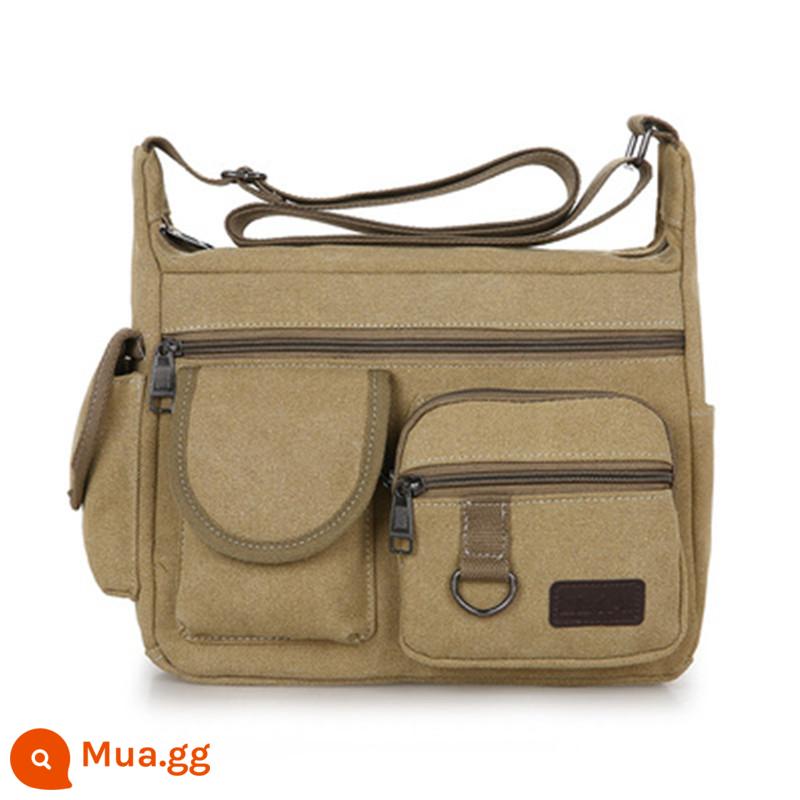 2021 Mới Túi Vải Nam Satchel Túi Nam Túi Thể Hiện Túi Nam Ba Lô Công Suất Lớn Messenger túi Đeo Vai - Trái Tim 1892 Kaki