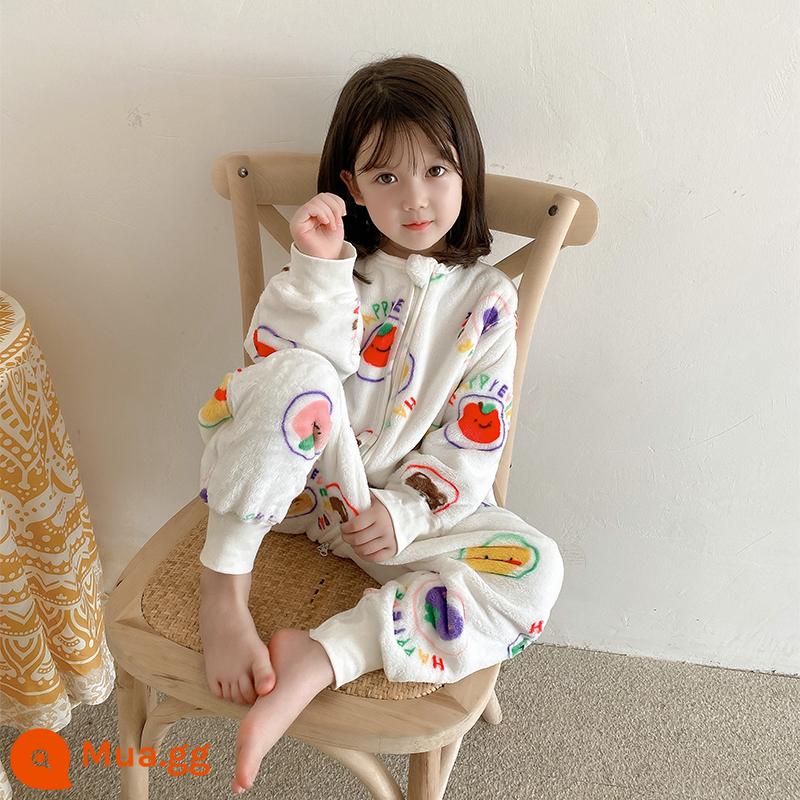 Túi ngủ bé vào mùa thu và mùa đông em bé Pyjamas Boys, Boys, cộng với cú hích san hô dày - Ưu đãi đặc biệt phim hoạt hình trắng (flannel)