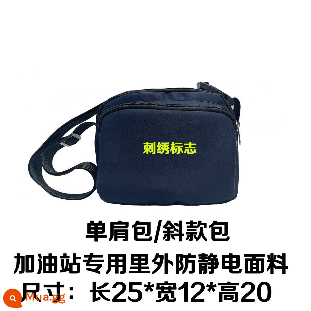 Bộ sưu tập thanh toán trạm xăng mới túi thắt lưng Túi đeo chéo Trung Quốc Dầu khí và Hóa dầu Túi đeo thắt lưng thu ngân chống tĩnh điện thêu tùy chỉnh - Túi đeo chéo màu xanh navy