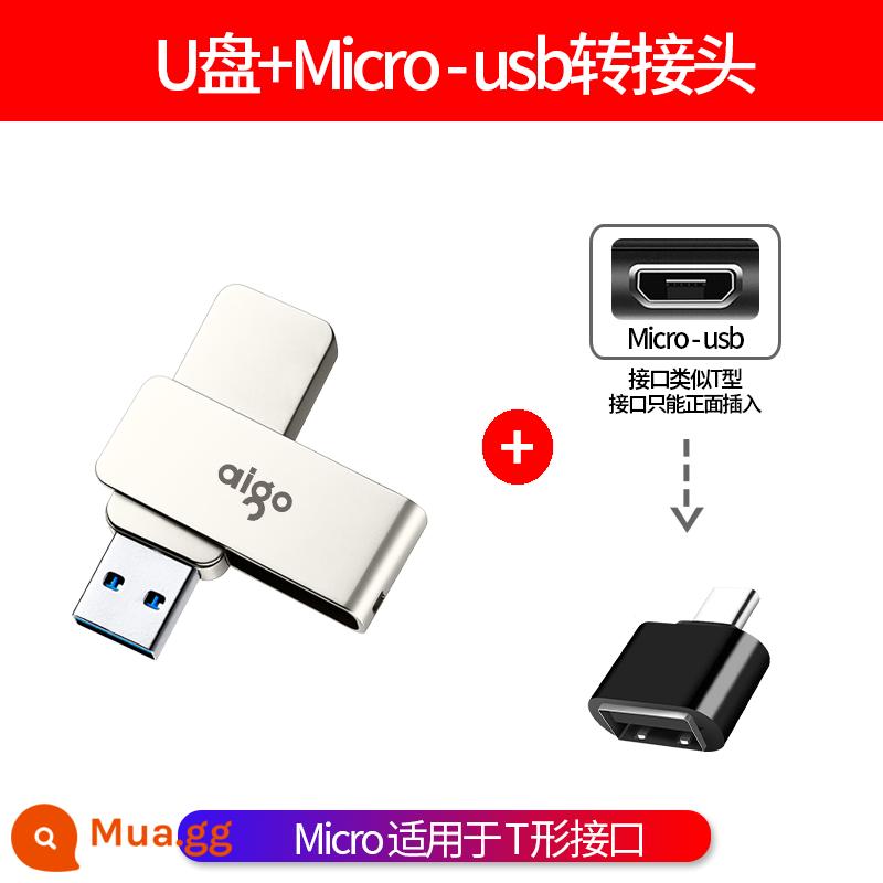 [Sản phẩm chính hãng chính thức] Ổ đĩa flash Patriot 32g USB3.0 tốc độ cao chính hãng ổ đĩa flash xe hơi tùy chỉnh bằng kim loại 32gb Ổ đĩa flash USB di động dung lượng lớn Đĩa U cá tính phim hoạt hình nữ sinh viên sáng tạo dễ thương chữ - Đĩa U 64G + bộ chuyển đổi micro Android