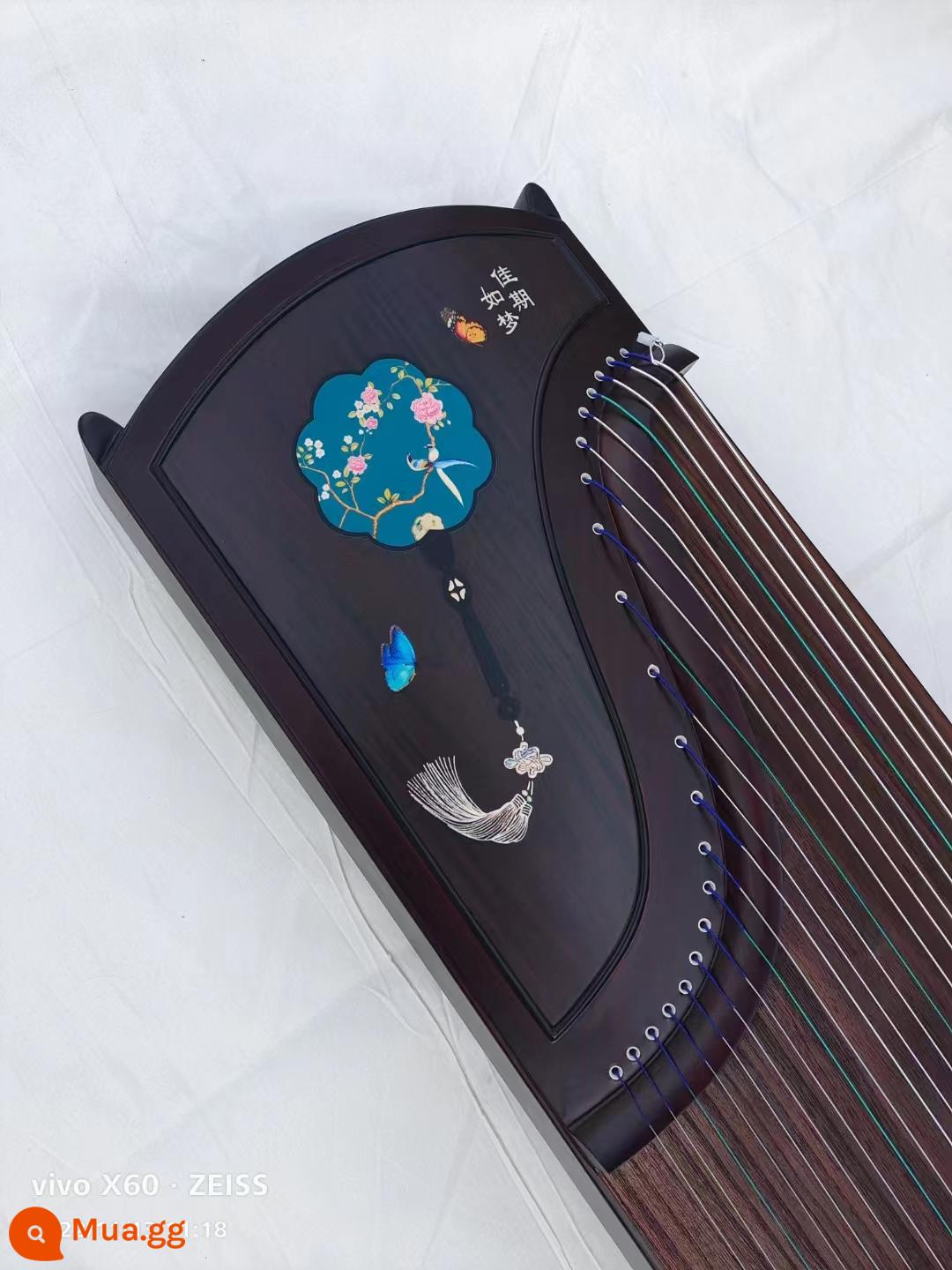 Gỗ nguyên khối 163 guzheng cửa hàng đàn piano khuyến nghị người mới bắt đầu kiểm tra đầu vào giảng dạy cấp độ mười chuyên nghiệp chơi đàn tam thập lục cho trẻ em người lớn - Jia Qi Rumeng Phong cách mới (Trọn bộ + Ghế đẩu)