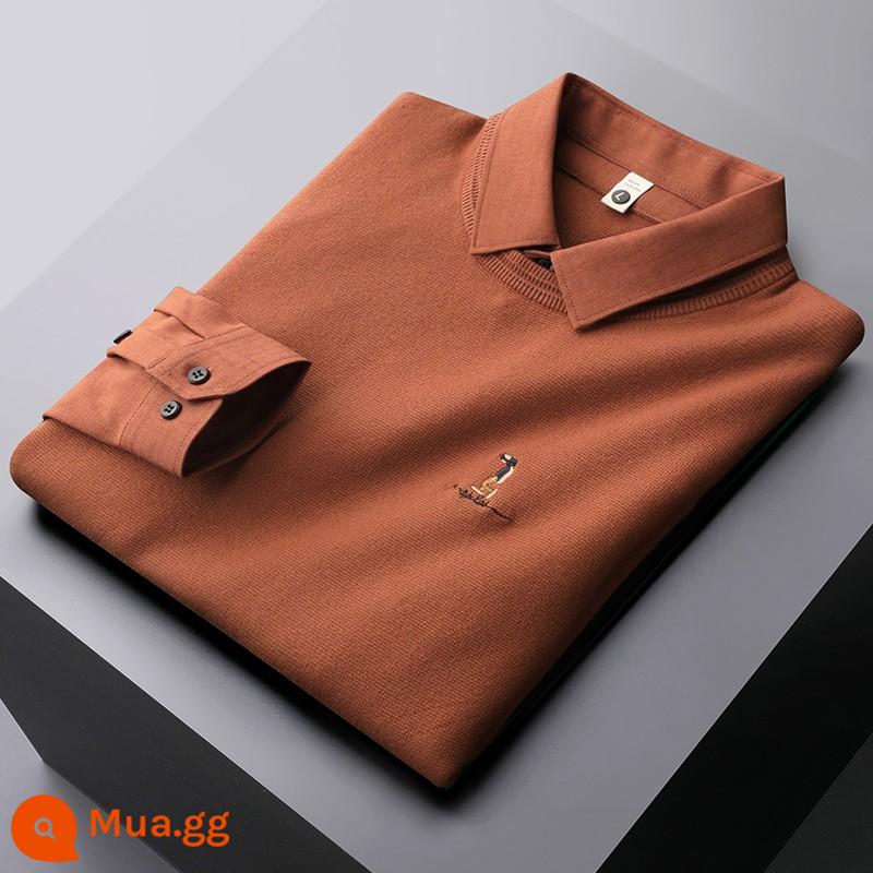 Ánh sáng mùa thu và mùa đông sang trọng lõi retro Velvet giả hai mảnh áo len dành - 72-M1021 Aima Cam