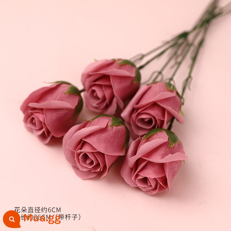 38 Ngày Phụ Nữ Tulip Mô Phỏng Hoa Hoa Hồng Trang Trí Bánh Cắm Ruy Băng Lưới Xung Quanh Lễ Hội Nữ Thần Ngày 8 Tháng 3 - 10 bông hồng củ sen bạc