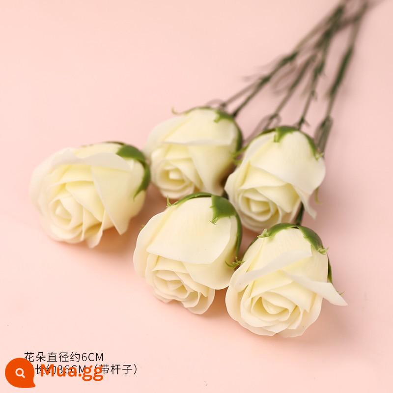 38 Ngày Phụ Nữ Tulip Mô Phỏng Hoa Hoa Hồng Trang Trí Bánh Cắm Ruy Băng Lưới Xung Quanh Lễ Hội Nữ Thần Ngày 8 Tháng 3 - 10 bông hồng màu cam và trắng sữa