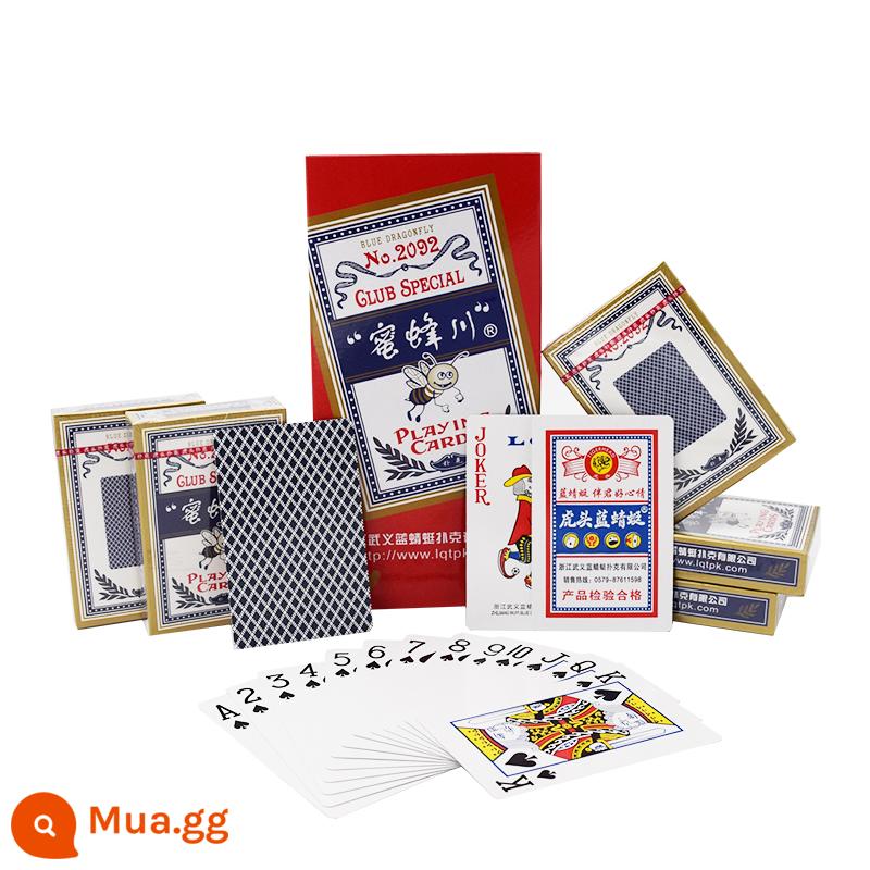 Xi full box 100 đôi đúng giờ 8845 anh em câu cá Xinsheng big poker phòng cờ bài cứng và dày - Bee Sichuan Blue/100 đôi (chất lượng và cứng)