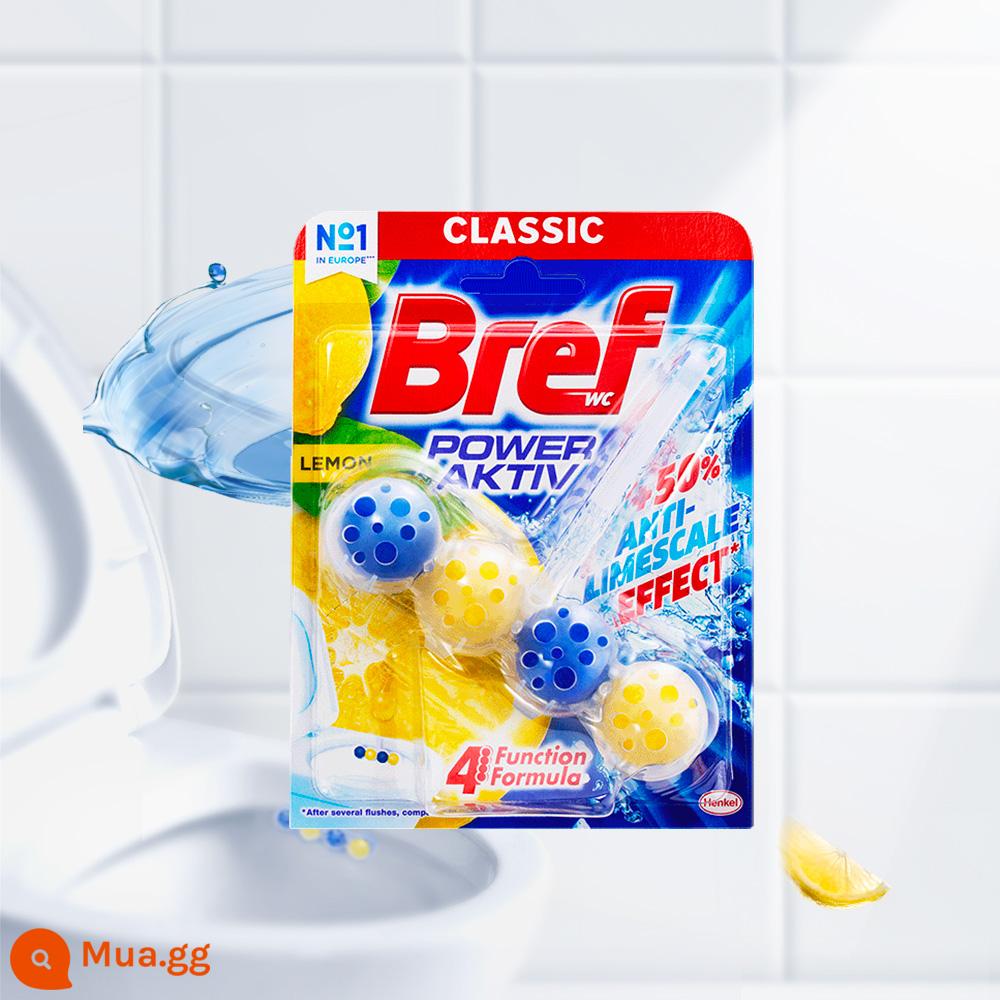 Henkel Bref Miaoli bóng vệ sinh làm sạch toilet nước tẩy rửa khử mùi tẩy cặn net vị 1 treo chính hãng - Bộ 1: Hương chanh 1 miếng