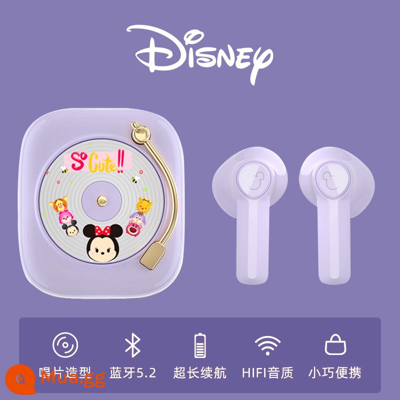 Tai nghe bluetooth không dây đồng thương hiệu Disney 2022 mới 2021 chất lượng âm thanh audiophile siêu tốt giảm tiếng ồn chất lượng cao phù hợp Sony Sony Huawei Apple top 10 thương hiệu chạy bộ thể thao nữ - Màu tím Minnie*Giải mã AAC*Bluetooth 5.3