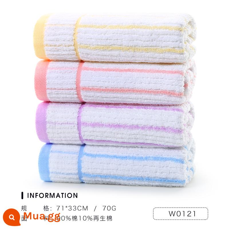 Khăn Jie Liya 4 miếng cotton nguyên chất rửa mặt và tắm hộ gia đình cotton nữ thấm hút nước nhanh khô không dễ rụng khăn mặt lớn - Model W0121 [4 gói-Bông Tốt Loại A thân thiện với da]